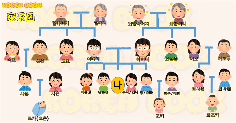 韓国語の家系図